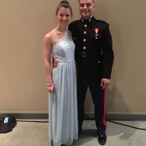 Formal floor length dress from David’s Bridal